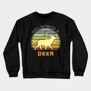 Easily Distracted By Deer Crewneck Sweatshirt